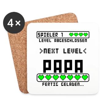 Geburt Baby Arbeitskollege Kollege wird Papa Vater - Untersetzer (4er-Set) - Weiß - Vorne