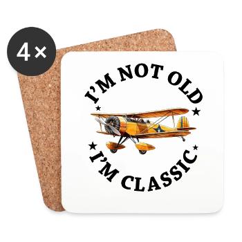 I'm not Old I'm Cassic Vintage Plane Airplane - Untersetzer (4er-Set) - Weiß - Vorne