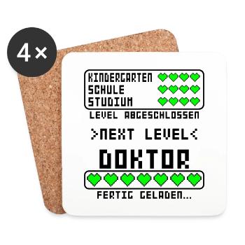 Doktor Dr. Bestandenen Arztprüfung Doktorprüfung - Untersetzer (4er-Set) - Weiß - Vorne