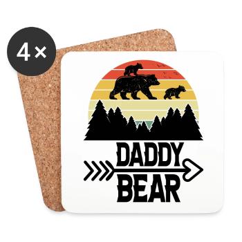 Daddy Bear climb the Mountain in Forest der Bär - Coasters (set of 4) - white - Front