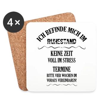 Ich befinde mich im Ruhestand lustige Rentner - Untersetzer (4er-Set) - Weiß - Vorne