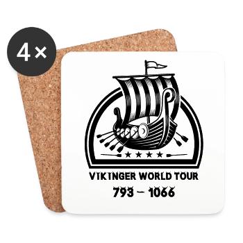 Vikinger World Tour von 793 bis 1066 ein Vikinger - Untersetzer (4er-Set) - Weiß - Vorne