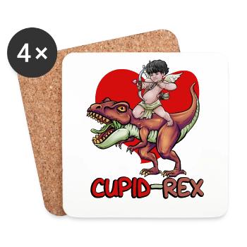 Cupid Armor T Rex Heart Valentinstag Cupid Rex - Untersetzer (4er-Set) - Weiß - Vorne