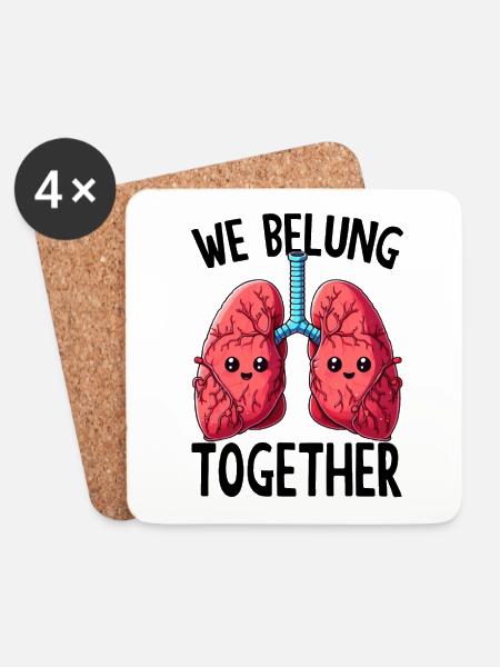 We Belung Together Wortspiel - Untersetzer (4er-Set) - Weiß
