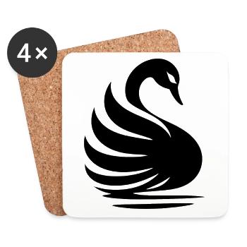 Elegant Swan Silhouette: Grace on the Water - Coasters (set of 4) - white - Front