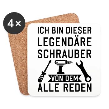 Ich bin dieser Legendäre Schrauber Handwerker - Untersetzer (4er-Set) - Weiß - Vorne