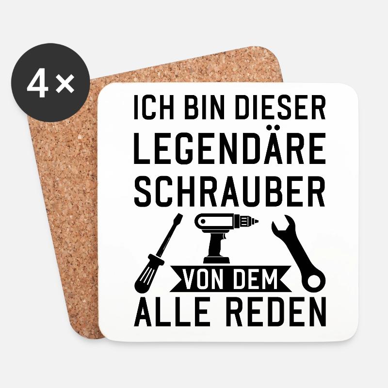 Ich bin dieser Legendäre Schrauber Handwerker - Untersetzer (4er-Set) - Weiß
