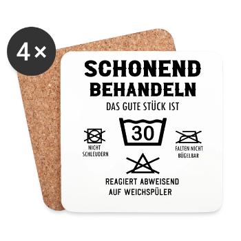 30 in der Wäsche schonend behandeln 30 Jahre alt - Untersetzer (4er-Set) - Weiß - Vorne
