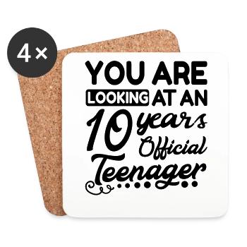 Vous êtes à la recherche d’un adolescent officiel de 10 ans - Dessous de verre (lot de 4) - blanc - Devant