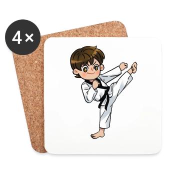 Karate Boy black belt Sport - Untersetzer (4er-Set) - Weiß - Vorne