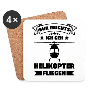 Mir reichts ich geh jetzt Helikopter fliegen - Untersetzer (4er-Set) - Weiß - Vorne