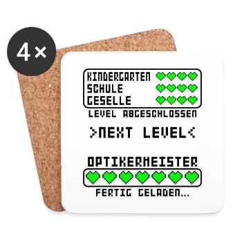 Optikermeister Optiker Meister Prüfung bestanden - Untersetzer (4er-Set) - Weiß - Vorne