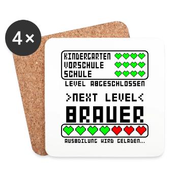 Brauer Bierbrauer Ausbildung Beginn für Azubi - Untersetzer (4er-Set) - Weiß - Vorne