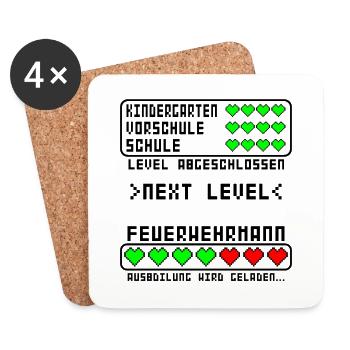 Feuerwehrmann Feuerwehr Ausbildung Beginn Baby - Untersetzer (4er-Set) - Weiß - Vorne