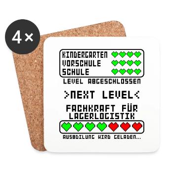 Fachkraft für Lagerlogistik Ausbildung Beginn - Untersetzer (4er-Set) - Weiß - Vorne