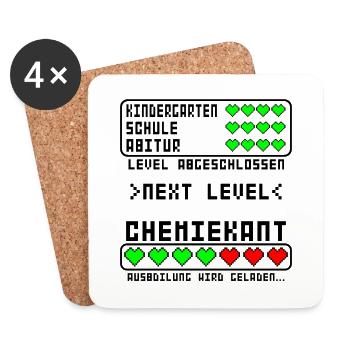 Chemikant Ausbildung Beginn für Baby Azubi - Untersetzer (4er-Set) - Weiß - Vorne