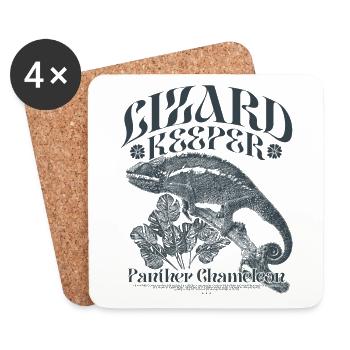 Panther Chameleon Chameleon Chameleon Holder - Dessous de verre (lot de 4) - blanc - Devant