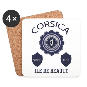 Corse Isula Bella ILE DE BEAUTE Korsika France - Dessous de verre (lot de 4) - blanc - Devant