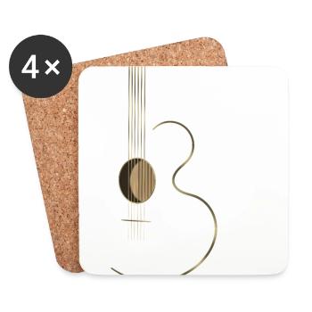 Acoustic Guitar Logo - Coasters (set of 4) - white - Front