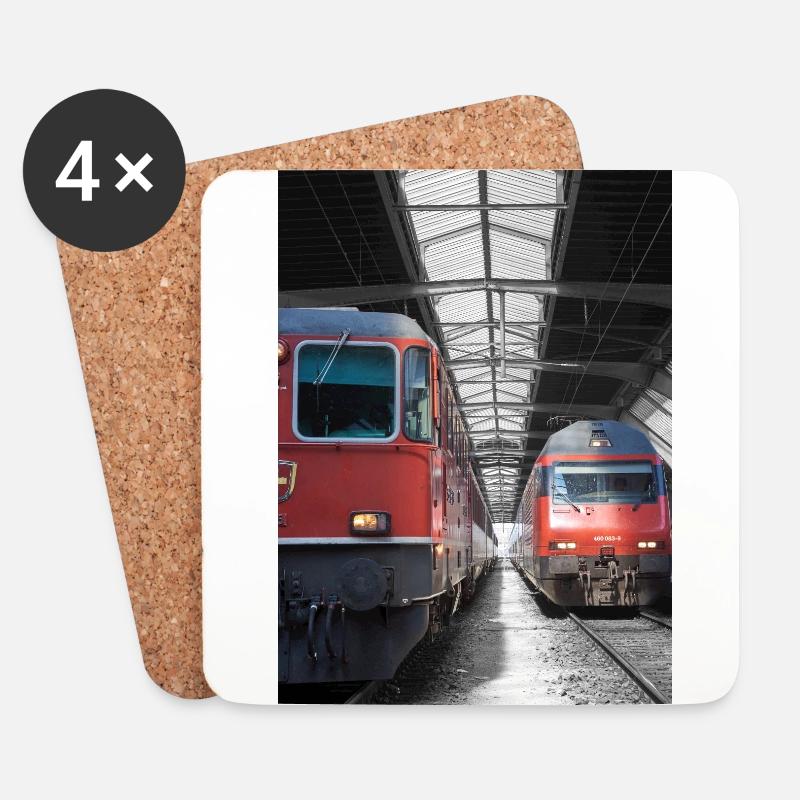 Train 3 - Untersetzer (4er-Set) - Weiß