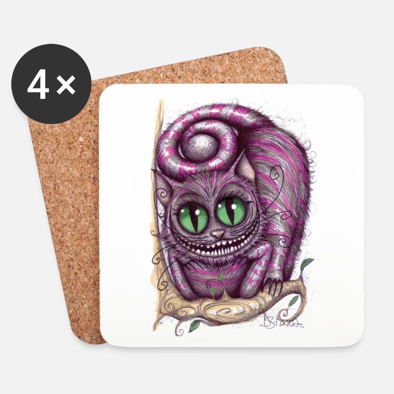 Stregatto Kunst 3 - Untersetzer (4er-Set) - Weiß