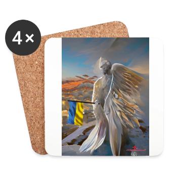 Ange pour l’Ukraine - Dessous de verre (lot de 4) - blanc - Devant