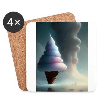 Glace - Dessous de verre (lot de 4) - blanc - Devant