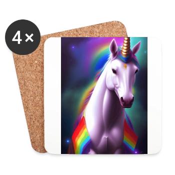 Licorne - Dessous de verre (lot de 4) - blanc - Devant