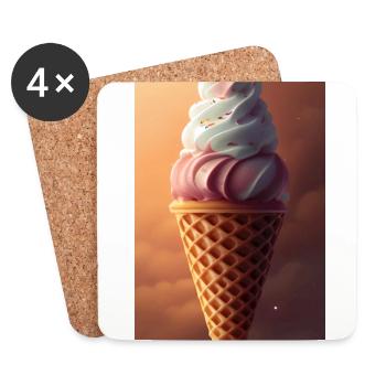 Ice cream - Coasters (set of 4) - white - Front