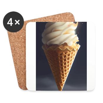 Glace - Dessous de verre (lot de 4) - blanc - Devant