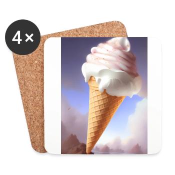 Glace - Dessous de verre (lot de 4) - blanc - Devant
