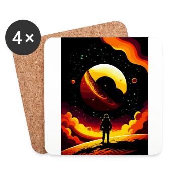 lost in space - Dessous de verre (lot de 4) - blanc - Devant