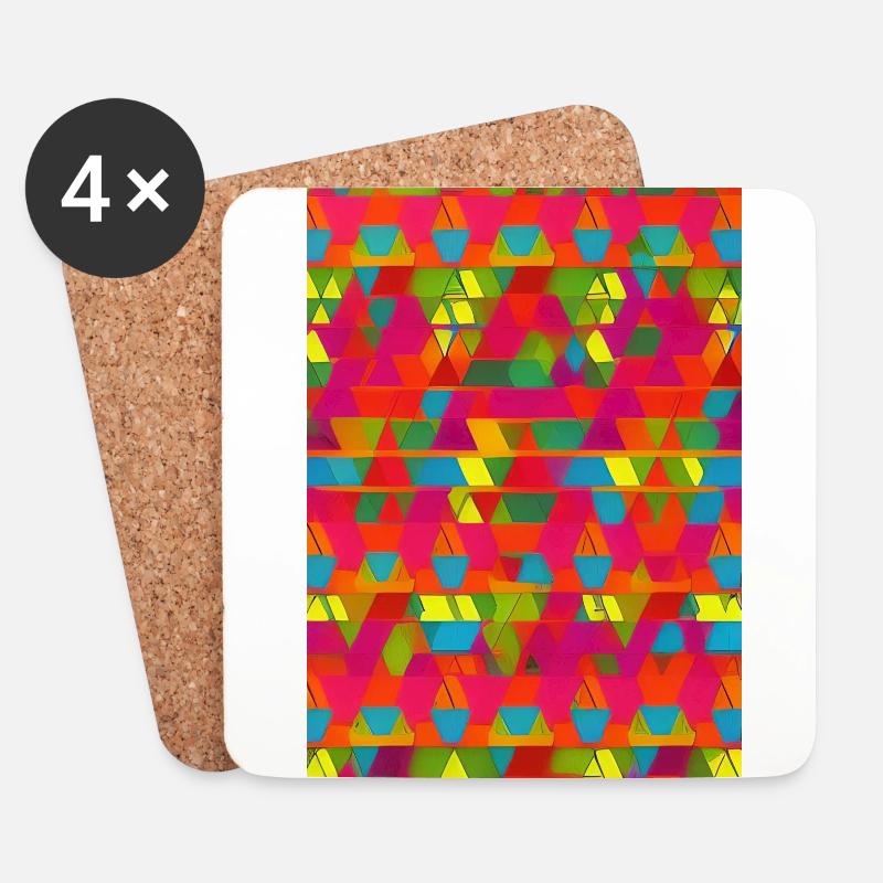 Retro Pattern - Coasters (set of 4) - white