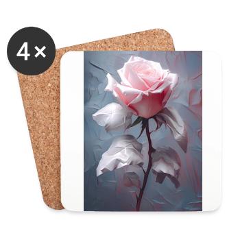 Rose - Untersetzer (4er-Set) - Weiß - Vorne
