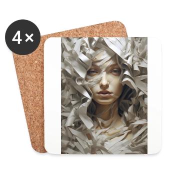 Shy woman - Coasters (set of 4) - white - Front
