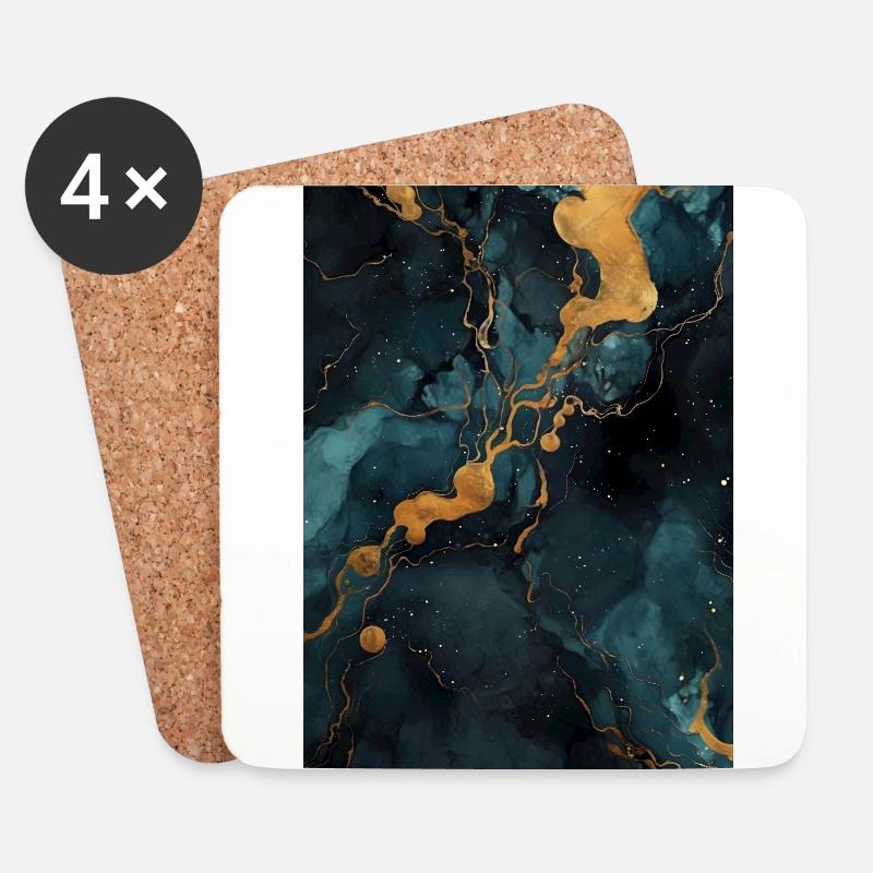 Marble Natural Stone Texture - Coasters (set of 4) - white