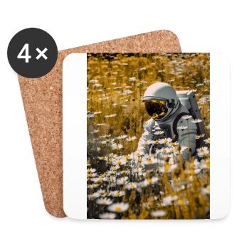 Astronaut Flowers Infinity - Coasters (set of 4) - white - Front