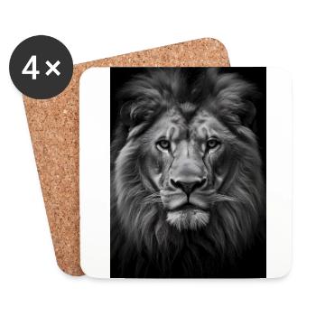 Lion Wilderness - Dessous de verre (lot de 4) - blanc - Devant