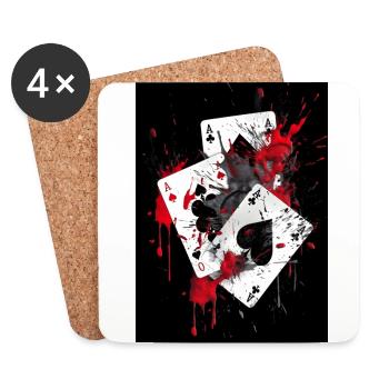 Pokerspieler Poker Pokern Chips Karten Geschenke - Untersetzer (4er-Set) - Weiß - Vorne