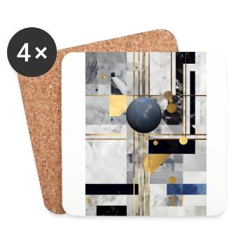 Marble Natural Stone Texture - Coasters (set of 4) - white - Front