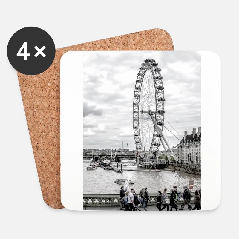 London Eye Elegance - Untersetzer (4er-Set) - Weiß