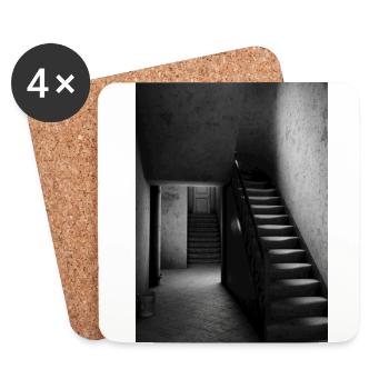 L'escalier - Dessous de verre (lot de 4) - blanc - Devant