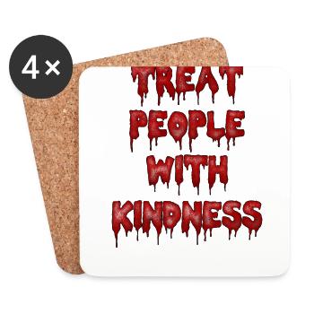 Treat People With Kindness Gore Style - Coasters (set of 4) - white - Front