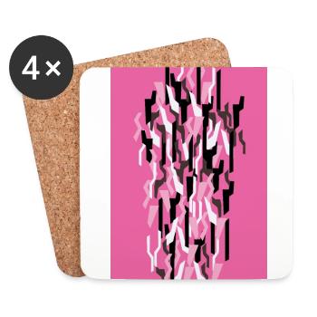 Camouflage Kunst Pink Gaming - Untersetzer (4er-Set) - Weiß - Vorne