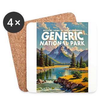 Generic National Park Postcard - Coasters (set of 4) - white - Front