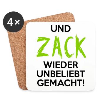 UND ZACK WIEDER UNBELIEBT GEMACHT Geschenkidee - Untersetzer (4er-Set) - Weiß - Vorne