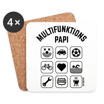 Multifunktions Papi (9 Icons) - Untersetzer (4er-Set) - Weiß - Vorne