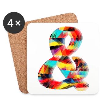 Ampersand (colourful) - Coasters (set of 4) - white - Front