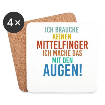 Sprüche Mittelfinger - Untersetzer (4er-Set) - Weiß - Vorne