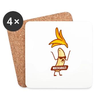 Lustiges Nockabazi Bananen-Design FKK-Liebhaber - Untersetzer (4er-Set) - Weiß - Vorne
